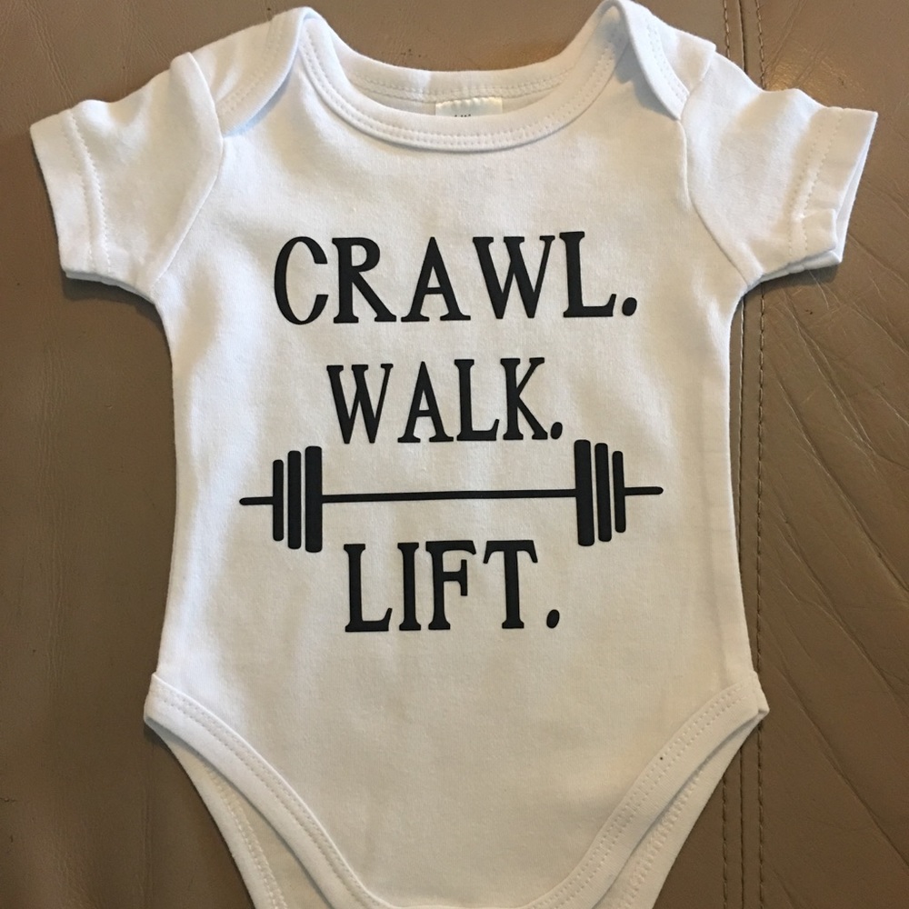 Crawl walk lift baby onsie 0/3 month
